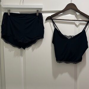Victoria's Secret Black Lace Pajama Set